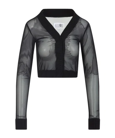 MM6 MAISON MARGIELA MM6 MAISON MARGIELA V-NECK MESH TOP