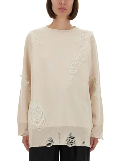 MM6 MAISON MARGIELA MESH WITH WORN EFFECT DETAILS