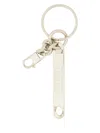 Mm6 Maison Margiela Minimalist Keyring With Logo Embellishment In White
