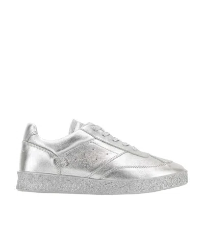 Mm6 Maison Margiela Metallic-finish Low-top Sneakers In Gray