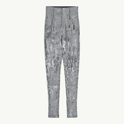 Mm6 Maison Margiela Metallic Leggings In Silver