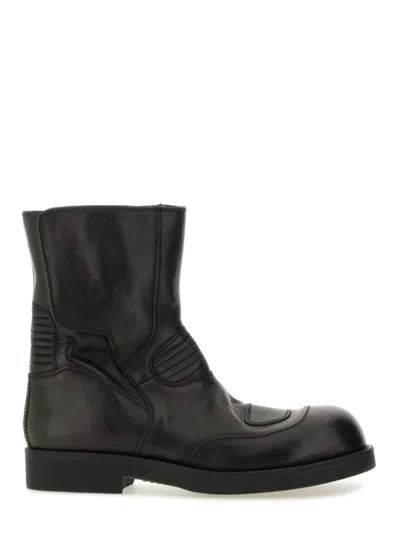 Mm6 Maison Margiela Mid-calf Black Leather Biker Boots