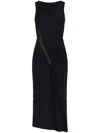 Mm6 Maison Margiela Mm6 By Maison Margiela Mid-length Black Fine Ribbed Dress In Black