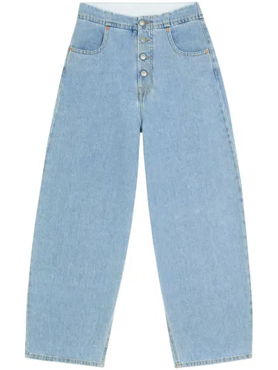 Mm6 Maison Margiela Straight-leg Cut Jeans In Blue