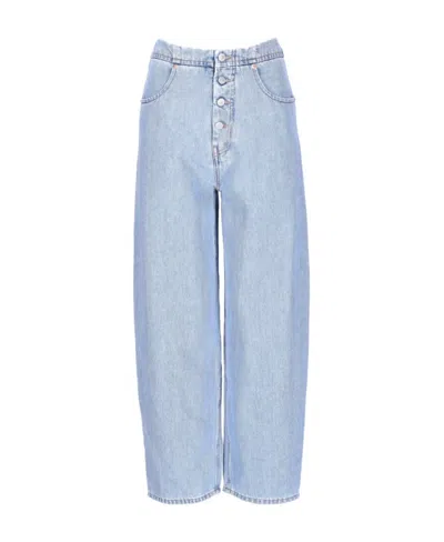 Mm6 Maison Margiela Mid-rise Cropped Jeans In Blue
