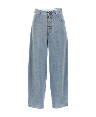 Mm6 Maison Margiela Mid-rise Cropped Jeans In Blue