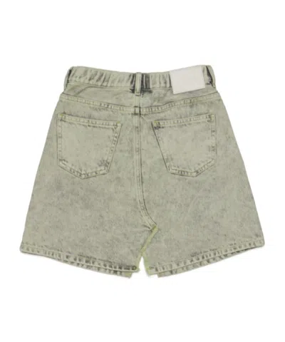 Mm6 Maison Margiela Mid-rise Denim Skirt In Gray