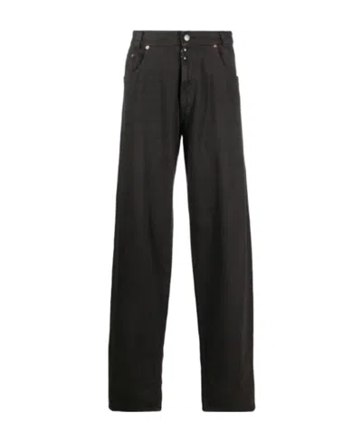 Mm6 Maison Margiela Mid-rise Wide-leg Jeans In Black