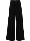 Mm6 Maison Margiela Pleated High-waist Wide-leg Trousers In Black