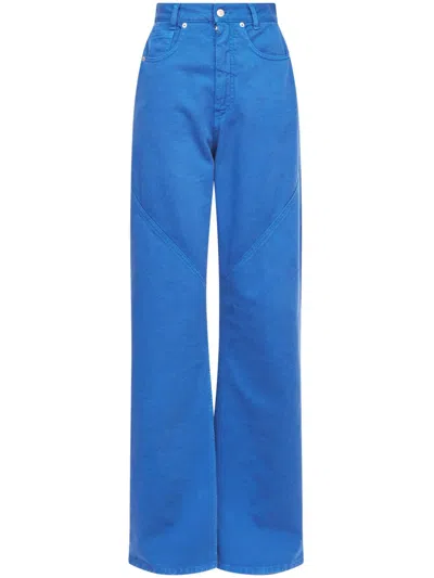 Mm6 Maison Margiela Mid-rise Wide-leg Trousers In Blue