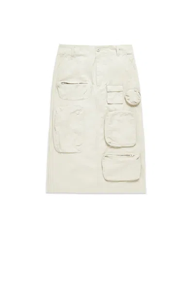 Mm6 Maison Margiela Midi Cargo Skirt Beige In White