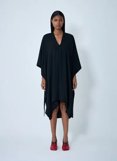 Mm6 Maison Margiela Midi Draped Dress In Black