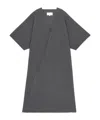 Mm6 Maison Margiela V-neckline Midi Dress Asymmetric Seam In Black