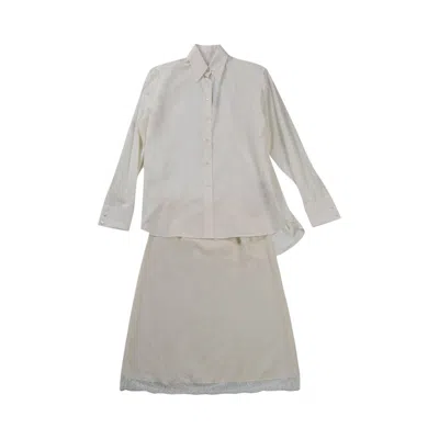Pre-owned Mm6 Maison Margiela Midi Dress 'off White' | Women's Size 38