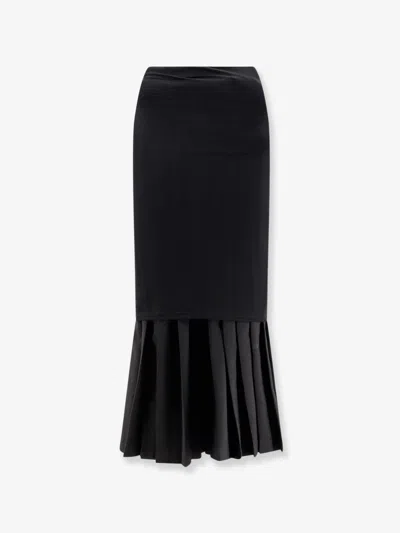 Mm6 Maison Margiela Midi Plated Skirt In Black