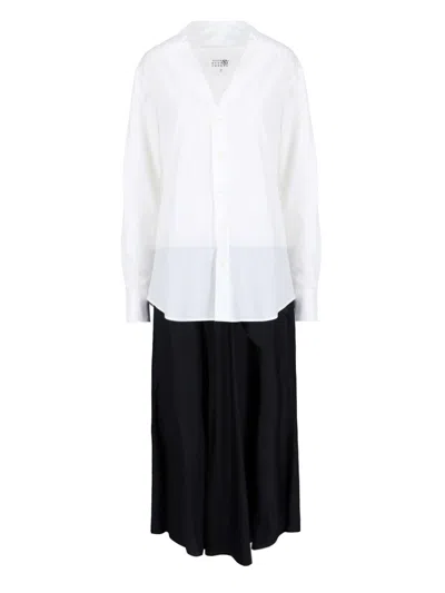 Mm6 Maison Margiela Midi Shirt Dress In White