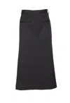 Mm6 Maison Margiela Skirt Midi Model Flat Pockets In Black