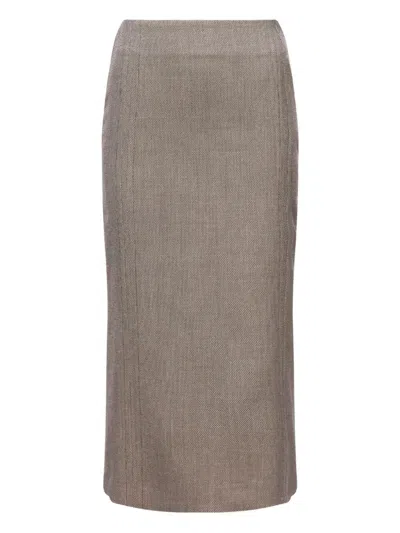 Mm6 Maison Margiela Midi Skirt In Brown