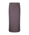 Mm6 Maison Margiela High-waisted Pencil Skirt With Side Zipper In Purple