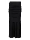Mm6 Maison Margiela Midi Skirt With Ruching Detail In Nero In Black