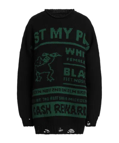 Mm6 Maison Margiela Mid-weight Wool Knit Sweater In Black