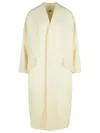 Mm6 Maison Margiela Wool Blend Coat With Dropped Shoulders In Gray