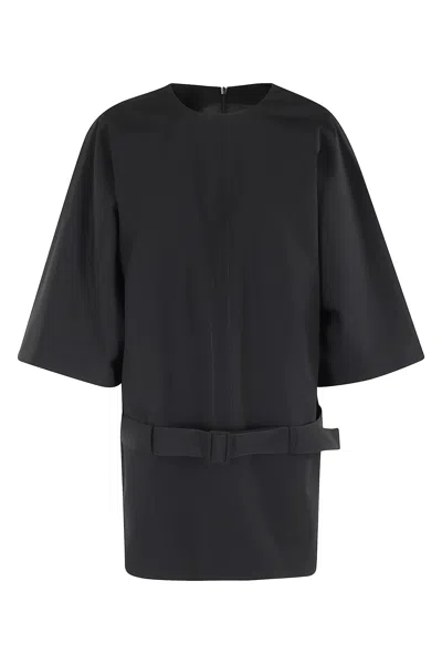 Mm6 Maison Margiela Minimalist Black Dress With Wide Sleeves