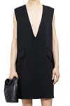 Mm6 Maison Margiela Black Tailoring Wool Minidress In Black
