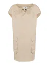 Mm6 Maison Margiela Cotton Poplin Mini Dress In Beige