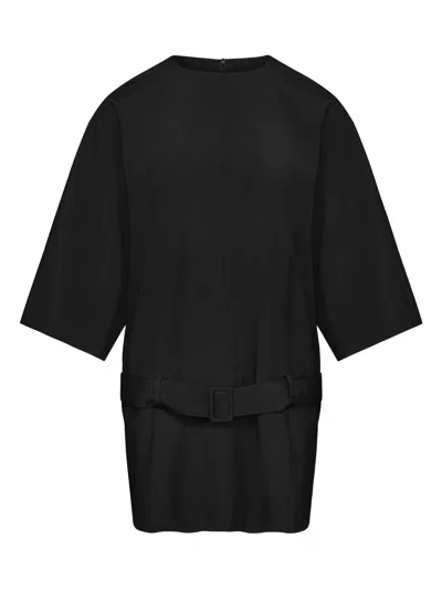 Mm6 Maison Margiela Mini Dress Technical Poplin In Black