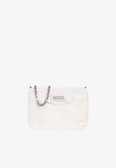 Mm6 Maison Margiela Mini Glam Slam Red Carpet Leather Crossbody Bag In White