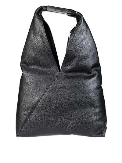 Mm6 Maison Margiela Mini Handbag With Refined Metallic Accents In Black