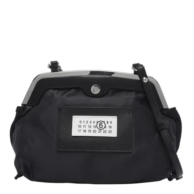 Mm6 Maison Margiela Mini Inside-out Pochette In Black