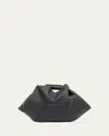 Mm6 Maison Margiela Mini Japanese Draped Grainy Leather Top-handle Bag In Black