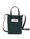 Mm6 Maison Margiela Canvas Handbag With Rectangular Shape And Top Handles In Green