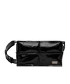Mm6 Maison Margiela Mini Panelled Leather Crossbody Bag In Black