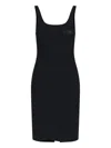 Mm6 Maison Margiela Black Dress With Crossed Straps On The Shoulder In Black