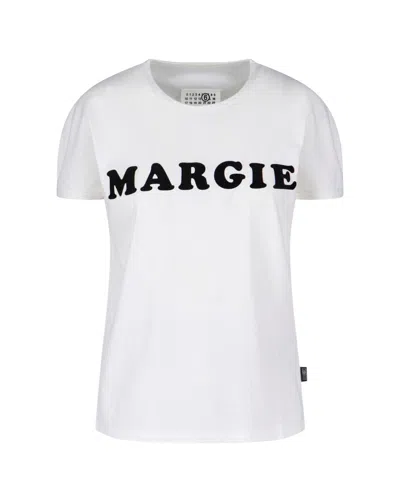 Mm6 Maison Margiela Mini T-shirt For Women In White