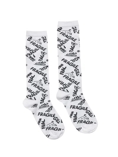 Mm6 Maison Margiela Mini Unisex Fashion Socks In White