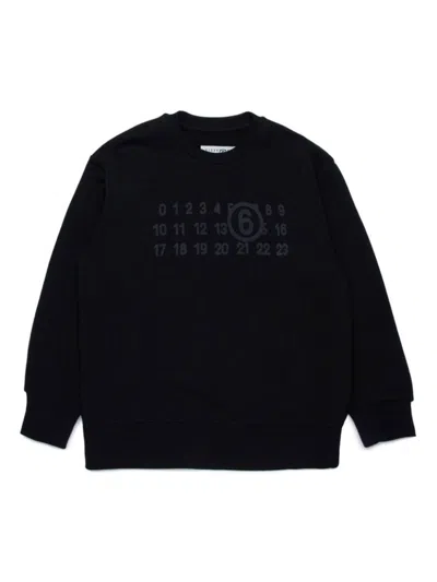 Mm6 Maison Margiela Mini Unisex Sweater For Kids In Black