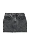Mm6 Maison Margiela Minigonna In Denim Nero Sfumato In Black