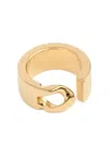 Mm6 Maison Margiela Minimal Logo 3mm Ring In Gold