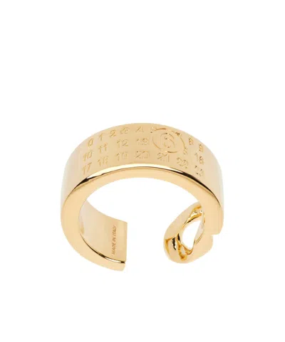 Mm6 Maison Margiela Minimal Logo 3mm Ring In Gold