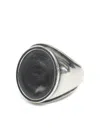Mm6 Maison Margiela Minimal Logo 4mm Ring In Metallic