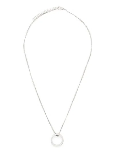 Mm6 Maison Margiela Silver Minimal Necklace In Grey
