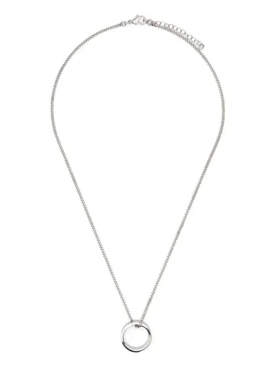 Mm6 Maison Margiela Minimal Logo 6mm Pendant Ring Accessories In Grey