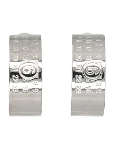 MM6 MAISON MARGIELA MM6 MAISON MARGIELA NUMERIC MINIMAL SIGNATURE HOOP EARRINGS