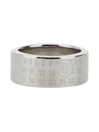 Mm6 Maison Margiela Minimal Logo 8mm Ring In Silver