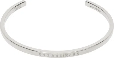 Mm6 Maison Margiela Minimal Logo Bracelet In Silver