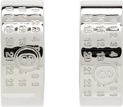 Mm6 Maison Margiela Minimal Logo Earrings In Silver